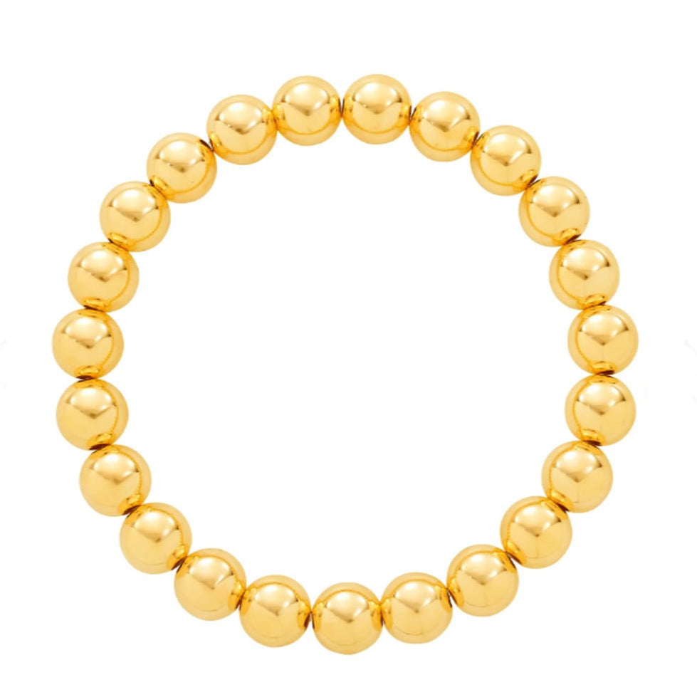 14k Gold Filled 5mm Beaded Bracelet Stretch to Fit