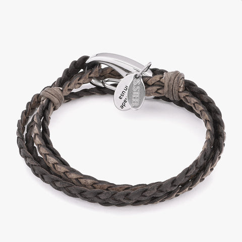 Infinity Leather Bracelet for Men in 3 Lengths, Black, 8.3 in - Walmart.com