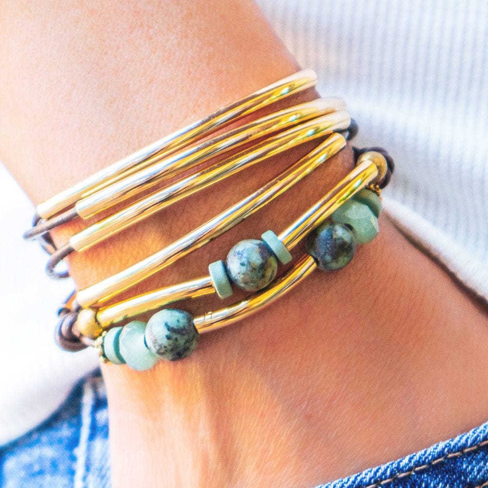 Kerry Brown Leather Wrap Bracelet