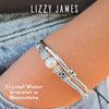 Crystal Water Adjustable Silver & Leather Bracelet with Pearl & Moonstones Lizzy James