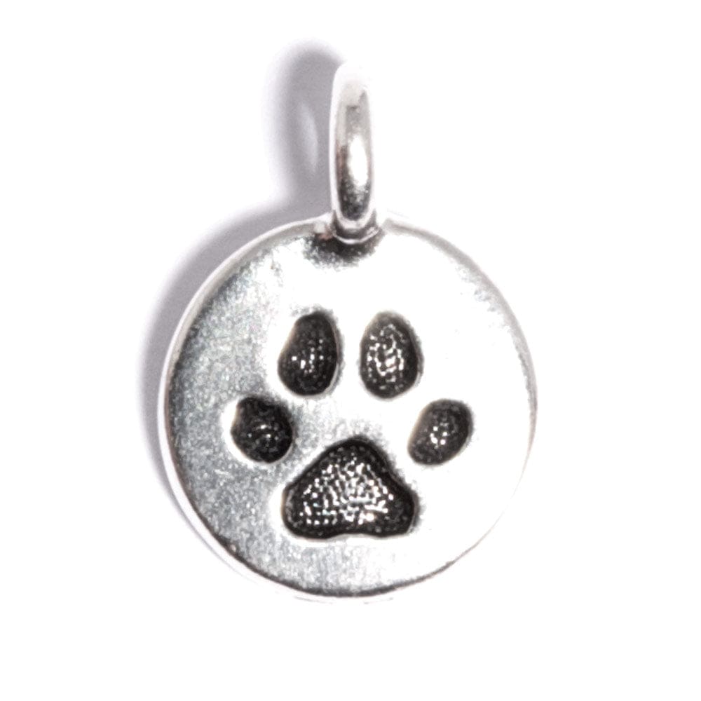 Round paw charm silver