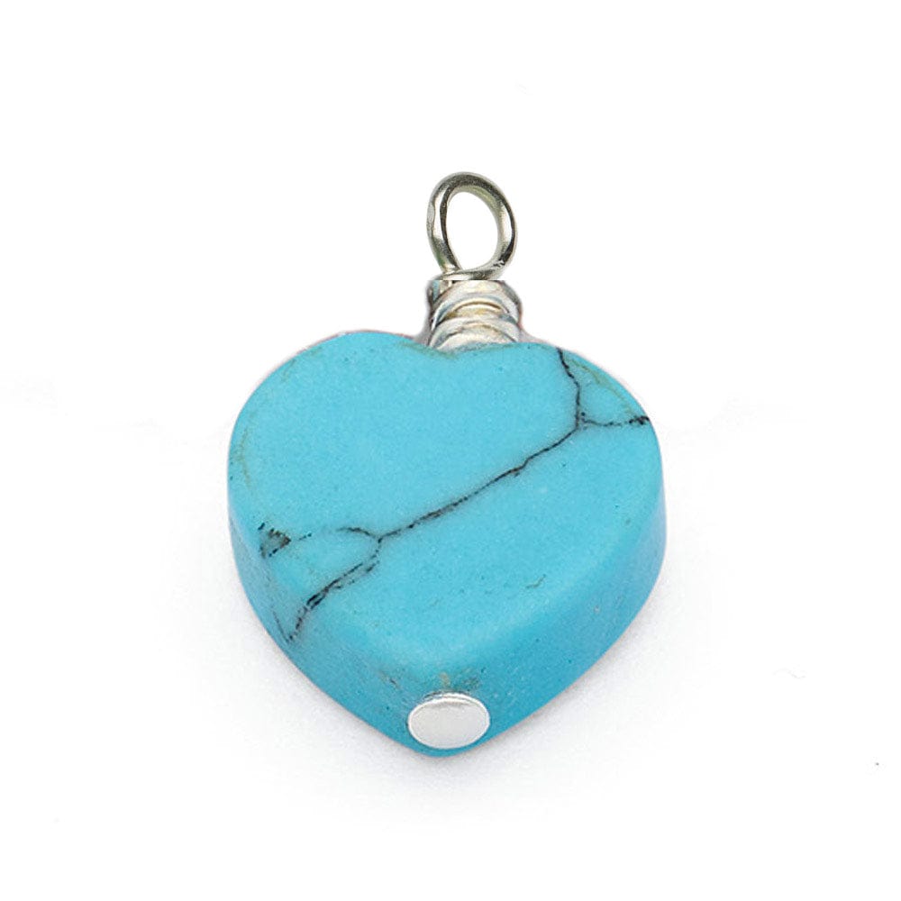 Semi precious turquoise heart charm