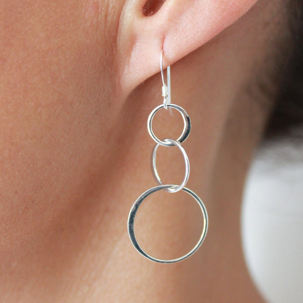 Sterling Silver Tango Hoop Earrings