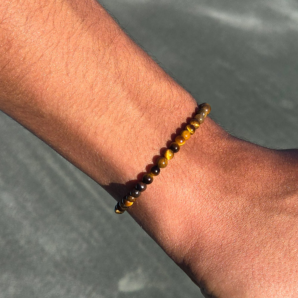 Men&#39;s Tiger&#39;s Eye Bracelet Adjustable Mens Bracelet Size: 7 INCH