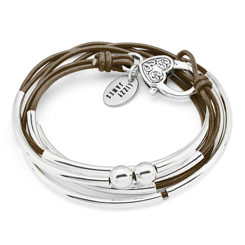 Girlfriend Wrap - Double Strand Leather and Silver Wrap Bracelet ...