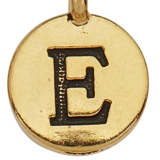 Gold Round Initial E Charm Charms