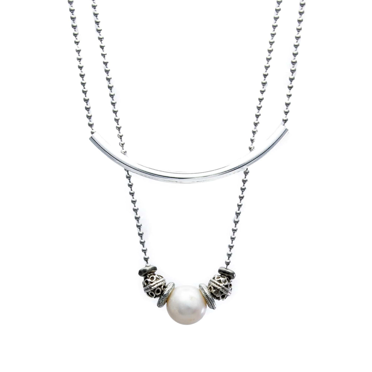 Jasmine Pearl Silver Necklace