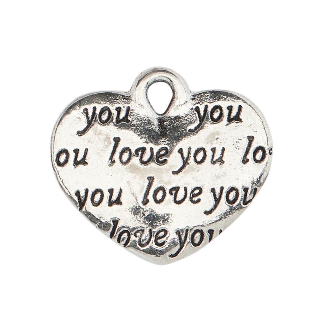 Loving Words Silver Heart Charm Charms