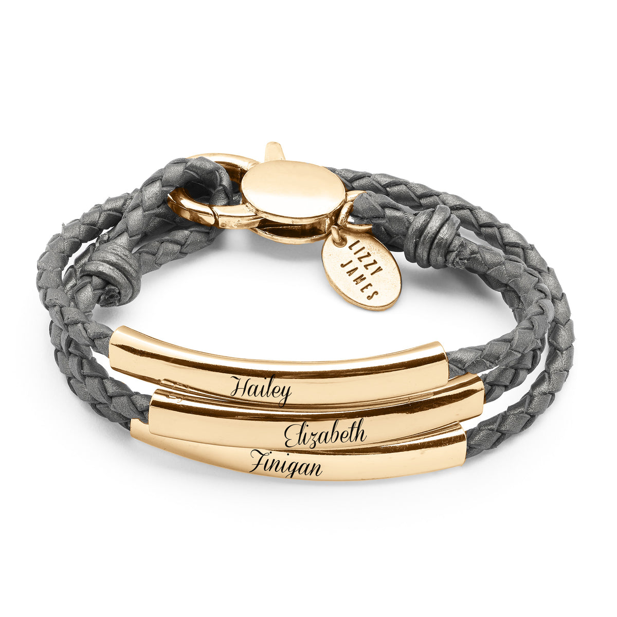 Mingle Gold Engravable Bracelet – Hailey Metallic Silver