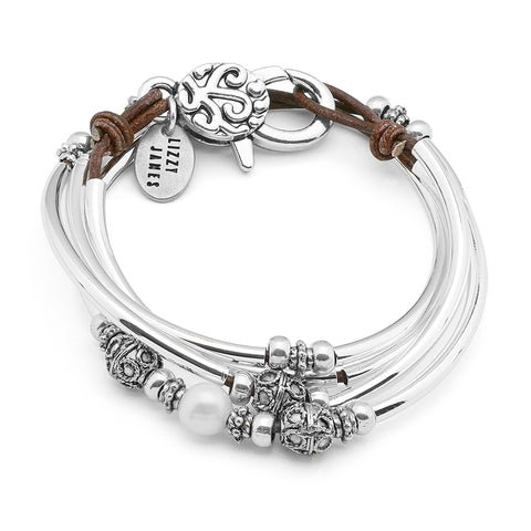 Holly Leather Wrap Bracelet by Lizzy James Jewelry