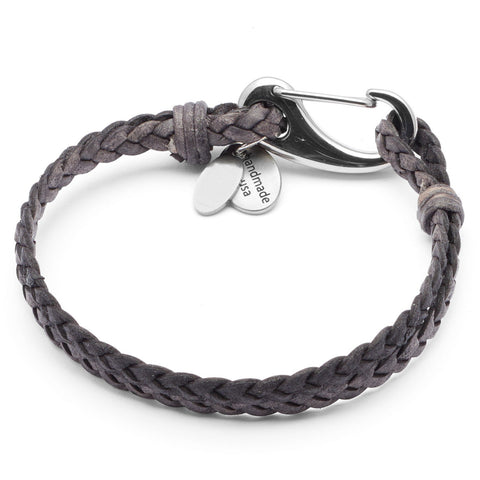 Grey Stainless Steel Stingray Leather Bracelet | Roberto Arichi Art Inox