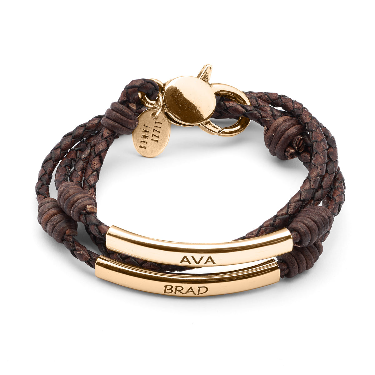 Perfect Pair Engravable Bracelet - Gold - shown engraved