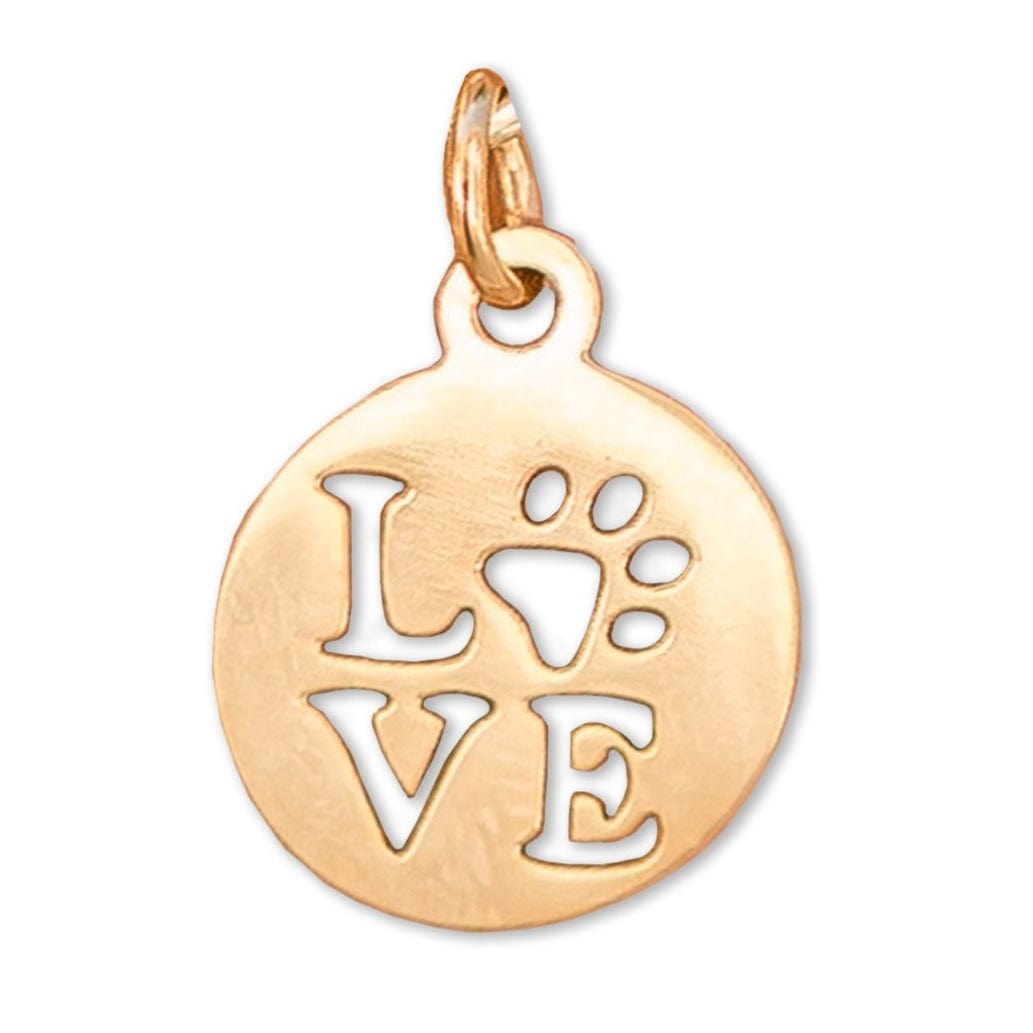 Petite Gold Love Paw Charm Charms