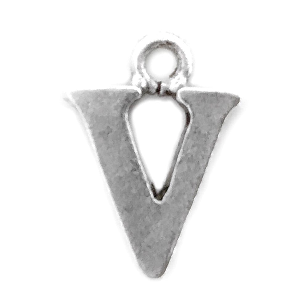 V Letter charm Silver initials