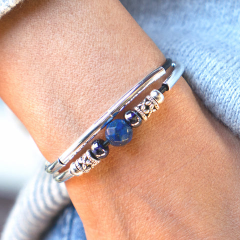 Lapis Lazuli Silver Bracelet, Sterling Silver Bracelet, Handmade Bracelet,  Blue Lapis Bracelet, Oval Stone Bracelet, Birthstone Gift for Her - Etsy