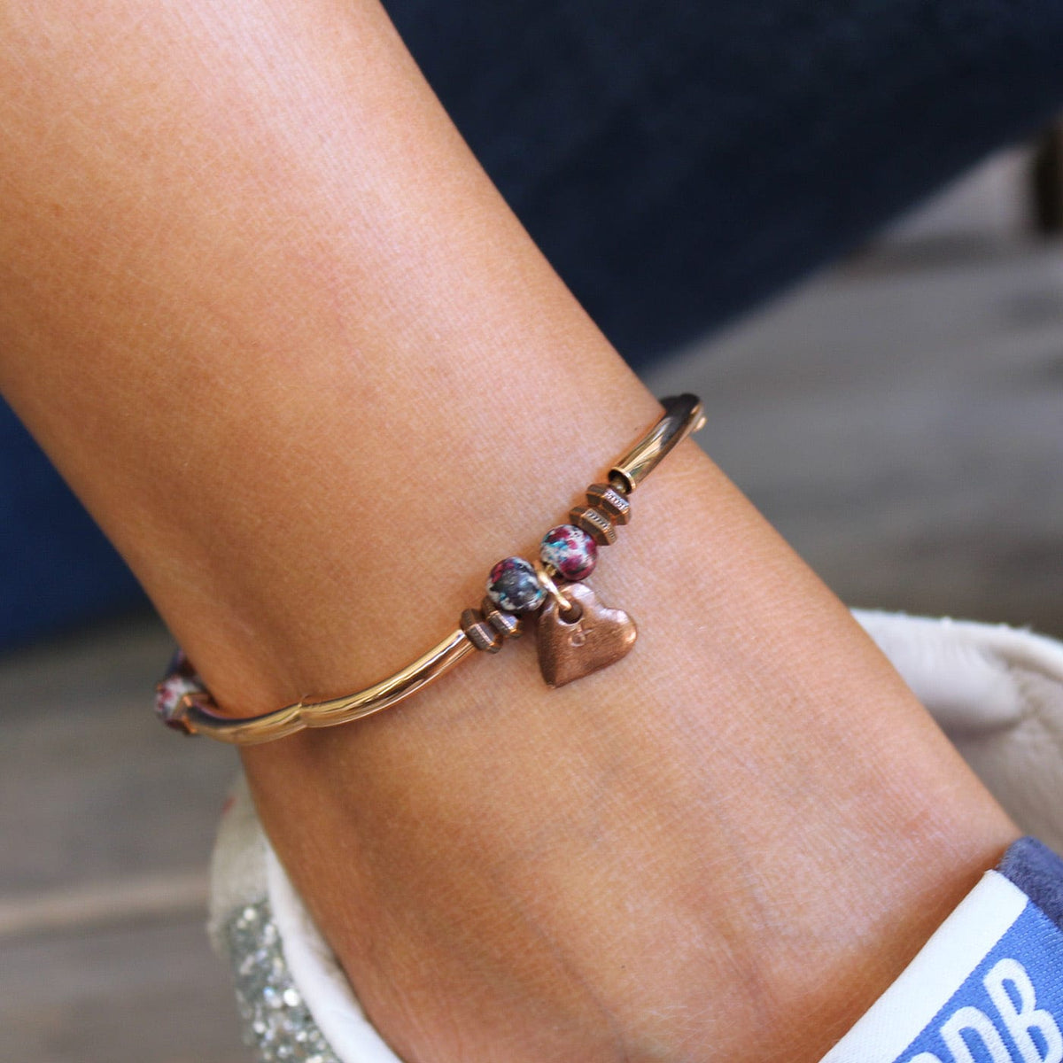 Jolie Rose Gold Anklet Met Bronze