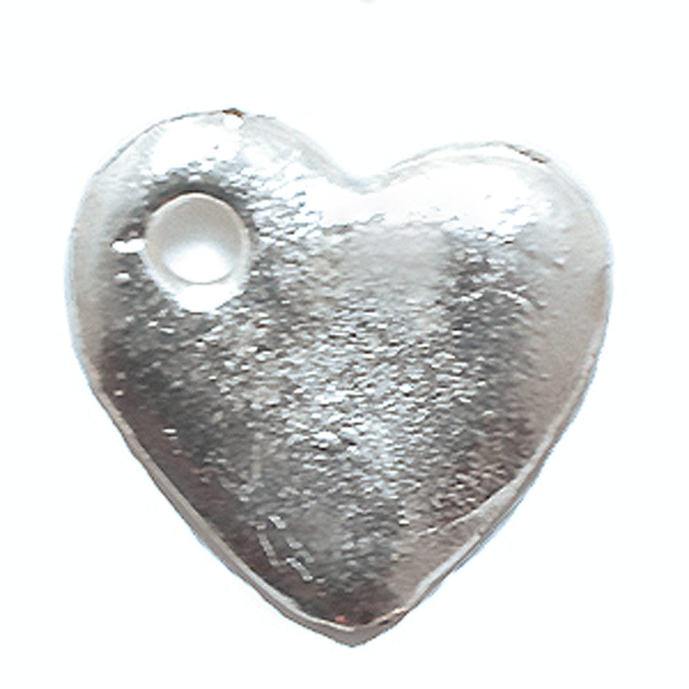 Silver Hammered Heart Charm