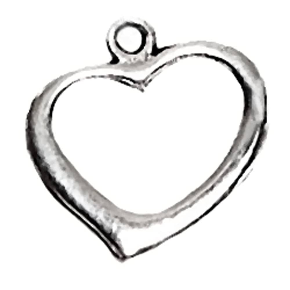 Silver XL Open Heart Charm